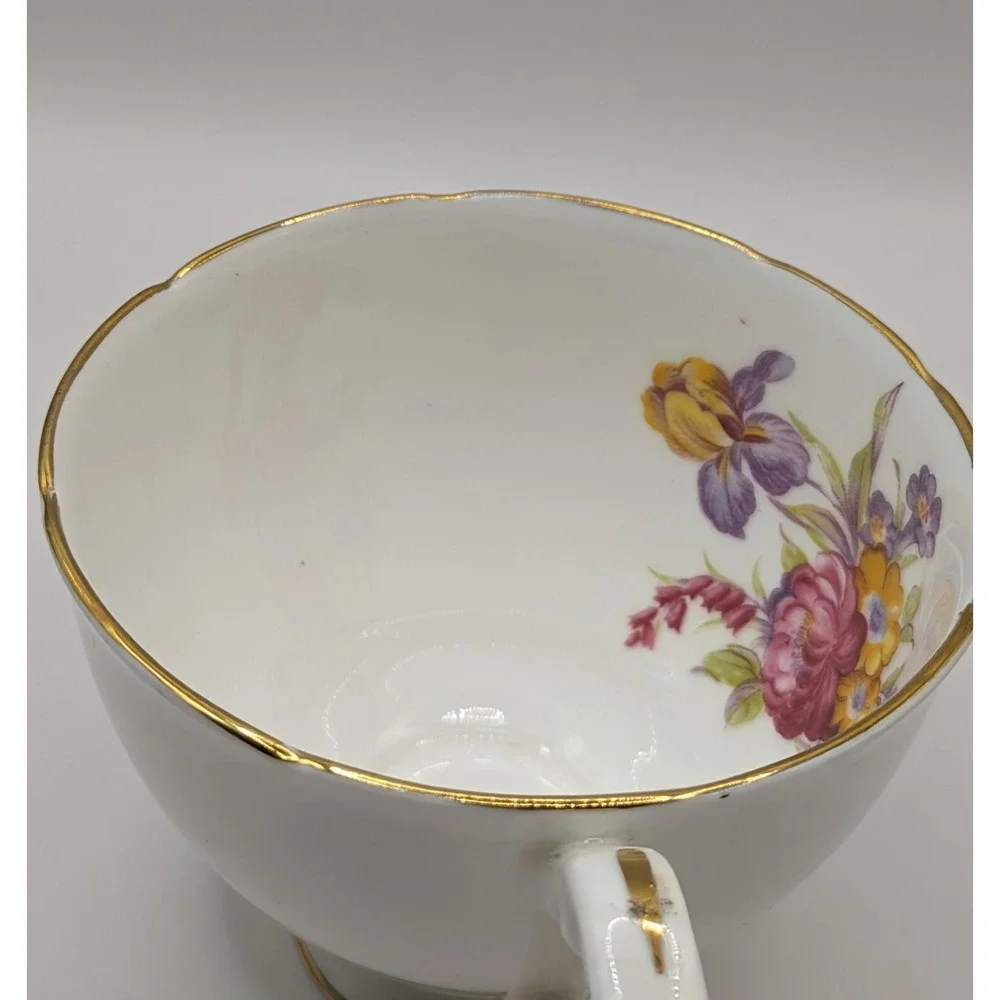 Royal Stafford England Tea‎ Cup And Saucer Mint Green White Floral Design